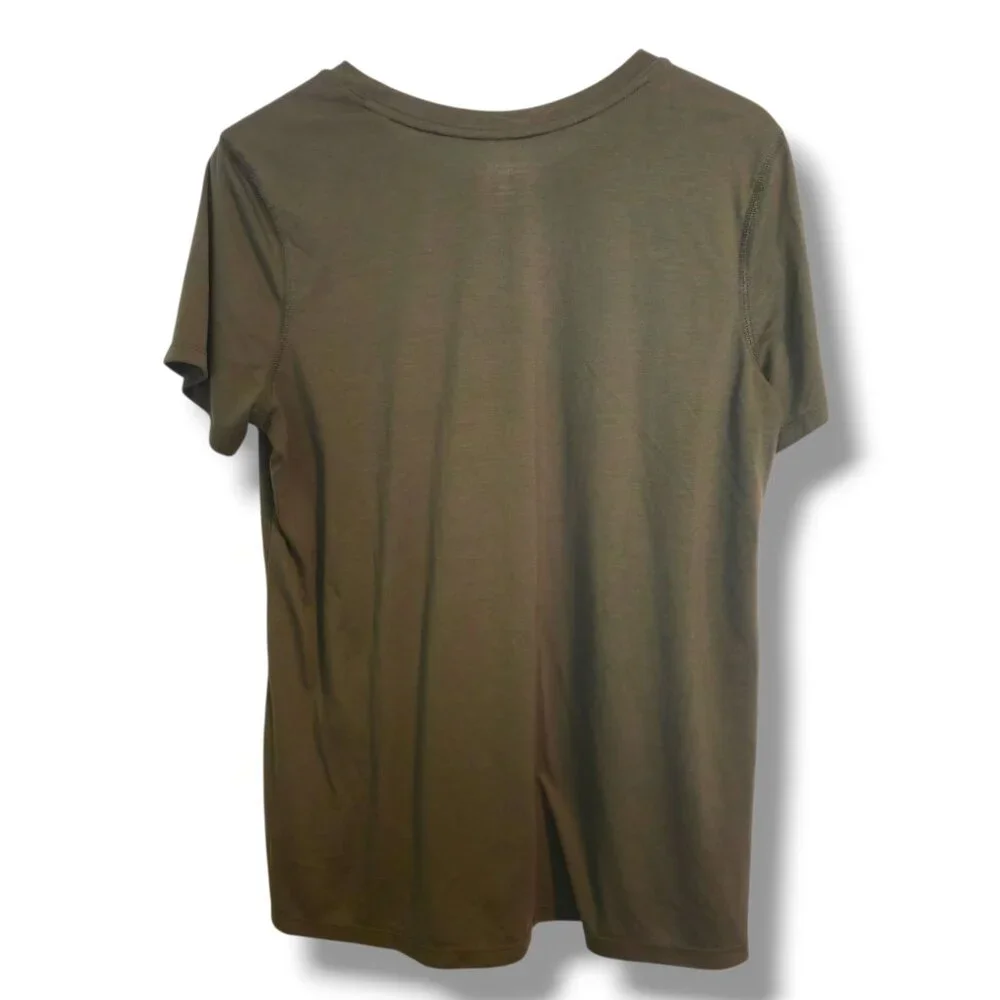 Old Navy t-shirt womens Large green short-sleeve twist hem round neck